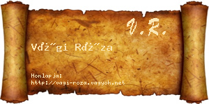 Vági Róza névjegykártya